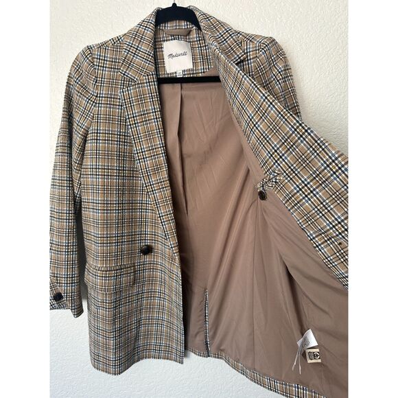 Madewell Caldwell Double-Breasted Blazer in Prejean Plaid Oversized Size XXS - Picture 5 of 10